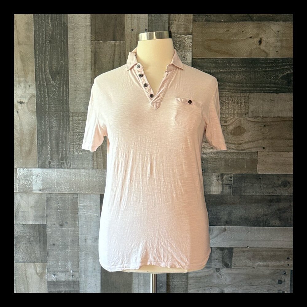 Ted Baker pastel pink polo shirt medium preppy academia sporty golf summer